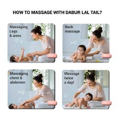 Dabur Lal Tail Ayurvedic Baby massage Oil it contains natural herbs Sesame Oil to strengthen muscle Ratanjot soothe inflammations Masha & others  makes bones& muscle strong best for child with Rickets
