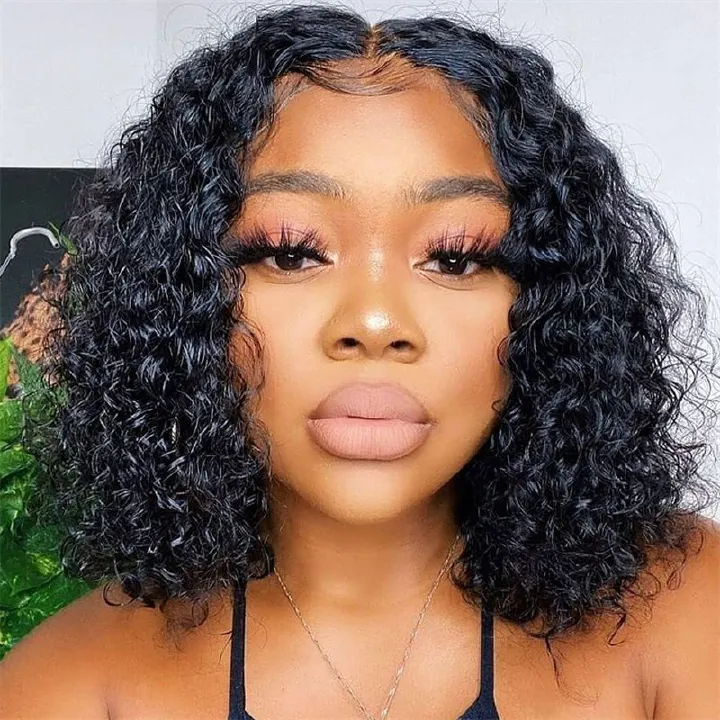 Fashion wig headpiece AliExpress African small curly afro wig black short fluffy chemical fiber headpiece