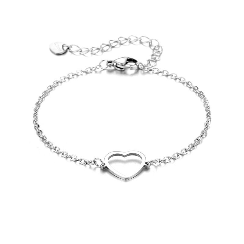 Stainless steel heart bracelet for women Fashion hollow titanium steel bracelet jewelry