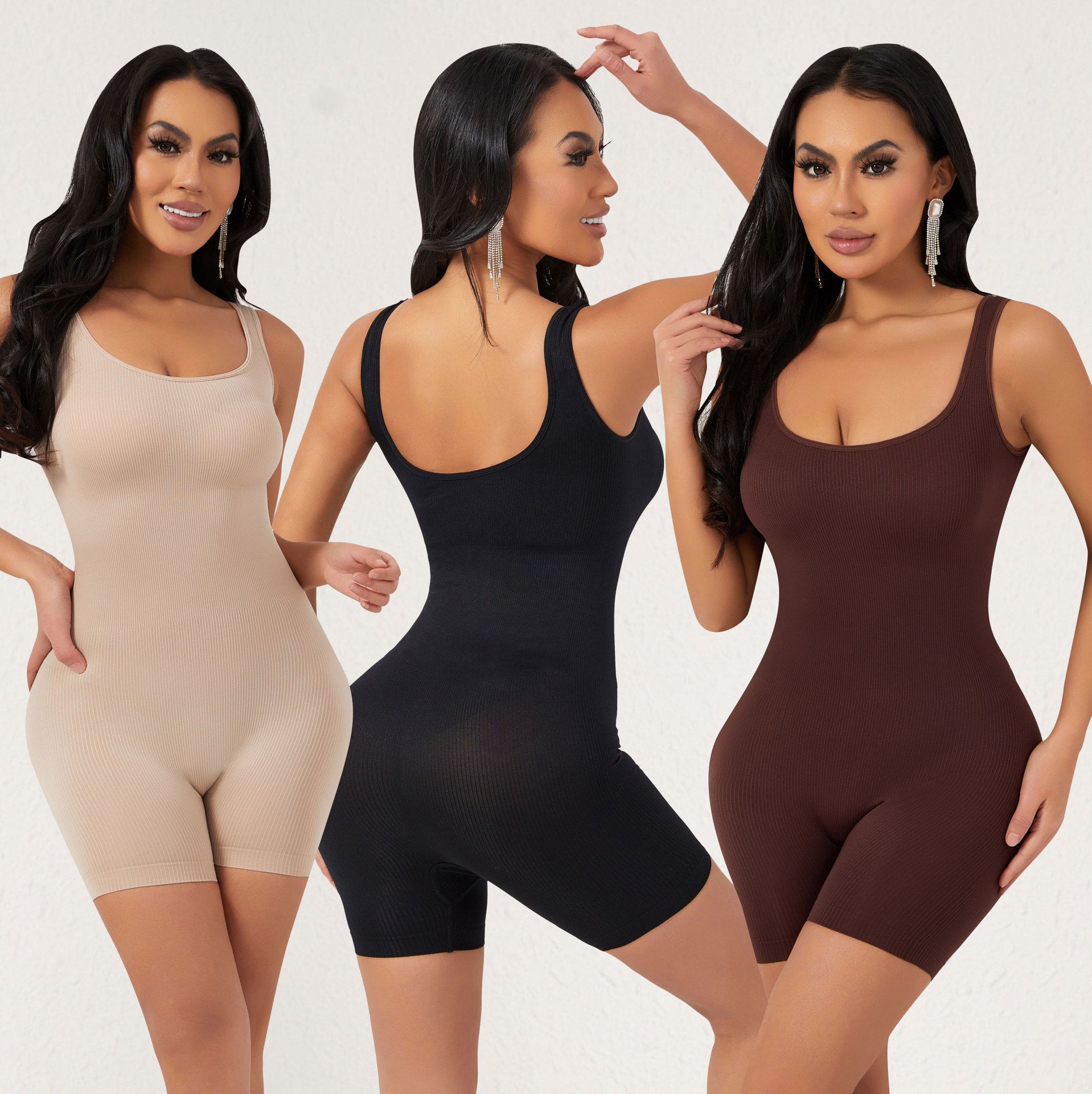 Body shaping jumpsuit for women with chest support, U-back and waist cinching jumpsuit, tight waist cinching bodysuit, hip lifting underwear