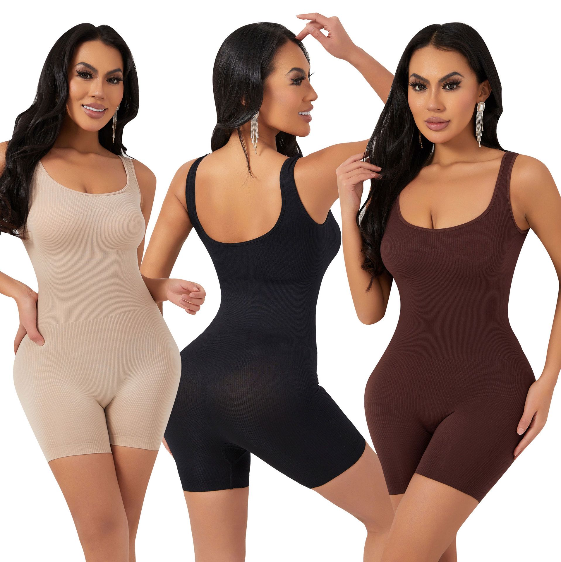 Body shaping jumpsuit for women with chest support, U-back and waist cinching jumpsuit, tight waist cinching bodysuit, hip lifting underwear
