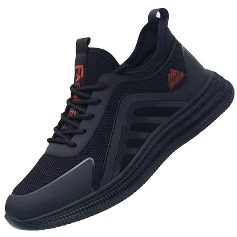 New Men's Sports Shoes Breathable Trendy Korean Edition Casual Shoes Student Running Shoes Soft soled Black Versatile Shoes Men