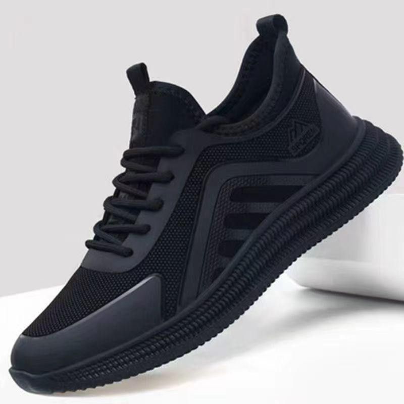 New Men's Sports Shoes Breathable Trendy Korean Edition Casual Shoes Student Running Shoes Soft soled Black Versatile Shoes Men