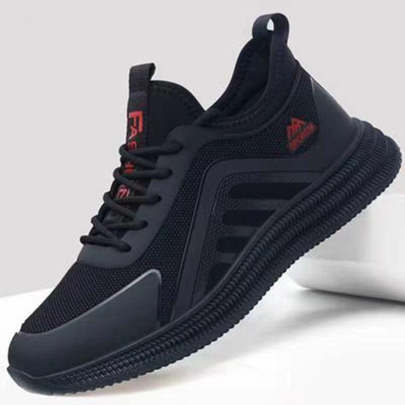 New Men's Sports Shoes Breathable Trendy Korean Edition Casual Shoes Student Running Shoes Soft soled Black Versatile Shoes Men
