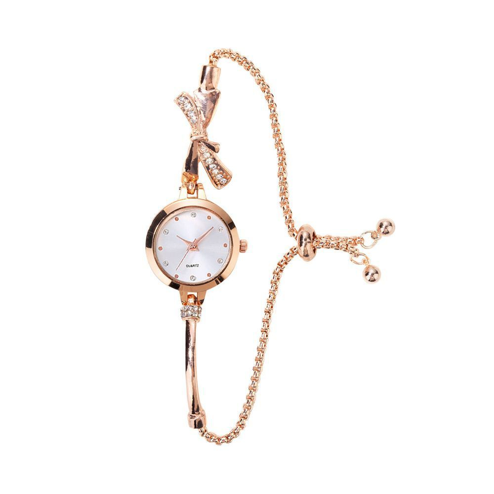 Free pull-out ladies bracelet female watch fashionable bow strap lazy bracelet quartz watch female