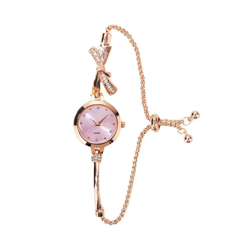 Free pull-out ladies bracelet female watch fashionable bow strap lazy bracelet quartz watch female