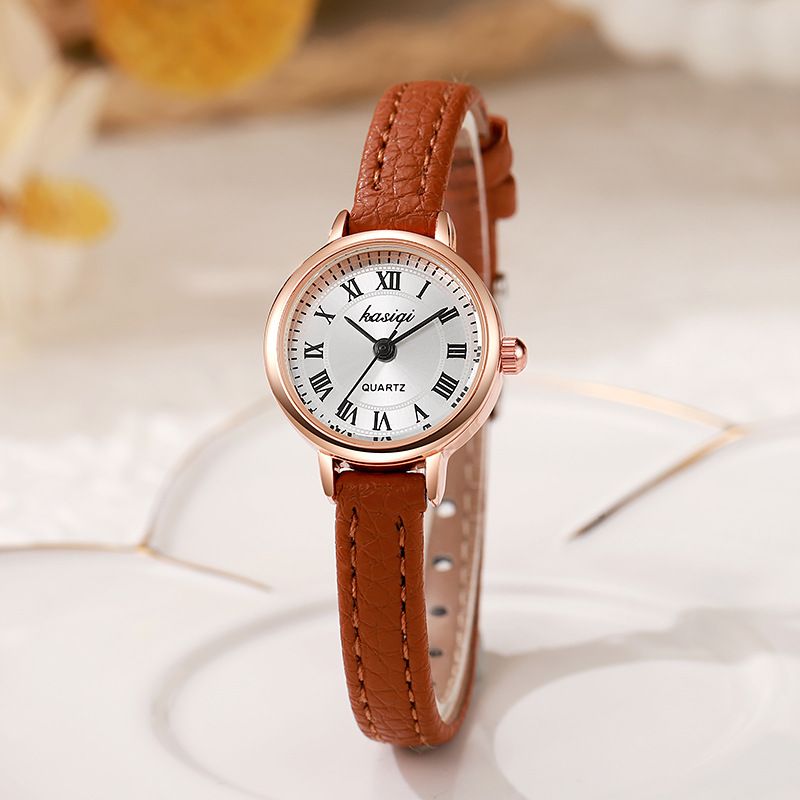 Hot sale simple ladies watch female ins style student niche retro literary all-match Roman numeral belt female watch