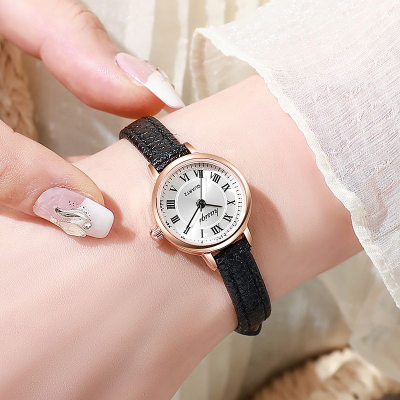 Hot sale simple ladies watch female ins style student niche retro literary all-match Roman numeral belt female watch