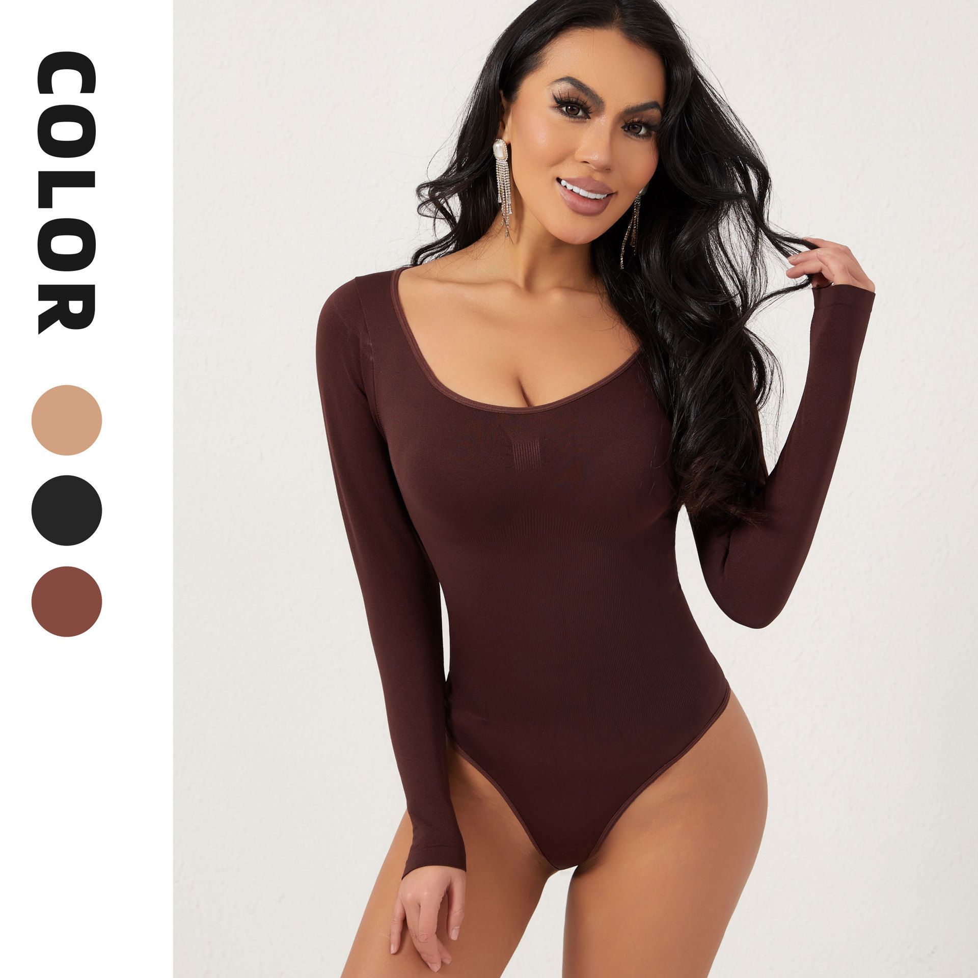 Hip-Lifting Bodysuit, Waist-Constricting Tights, Seamless Short-Sleeved T-Back Body Shaping Jumpsuit, Shaping Bodycon Underwear