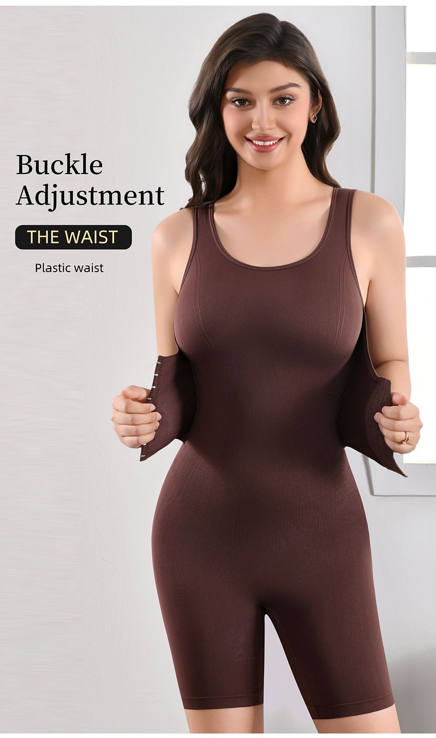 Button-breasted body-shaping bodysuit for women, postpartum, tummy-lifting, hip-lifting, tight-fitting, reinforced version, large size, tummy-lifting boxer bodysuit