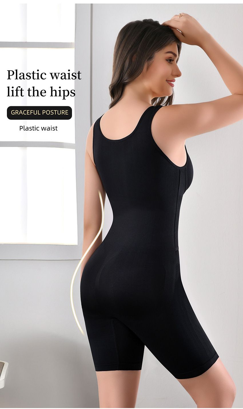 Button-breasted body-shaping bodysuit for women, postpartum, tummy-lifting, hip-lifting, tight-fitting, reinforced version, large size, tummy-lifting boxer bodysuit