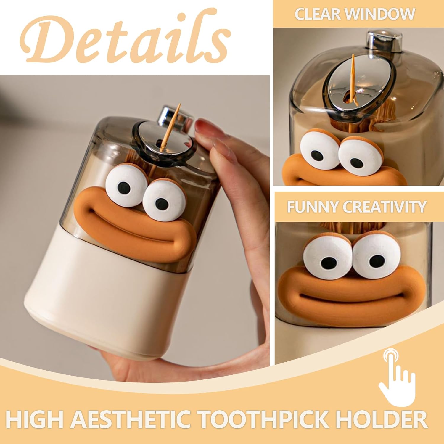 180PCS toothpicks Cute toothpick dispenser Automatic Pop-Up Toothpick Holder Dispenser for Home Living Room Kitchen Dining Room dental floss