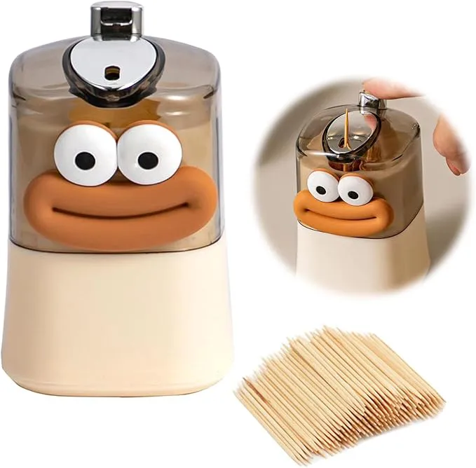 180PCS toothpicks Cute toothpick dispenser Automatic Pop-Up Toothpick Holder Dispenser for Home Living Room Kitchen Dining Room dental floss