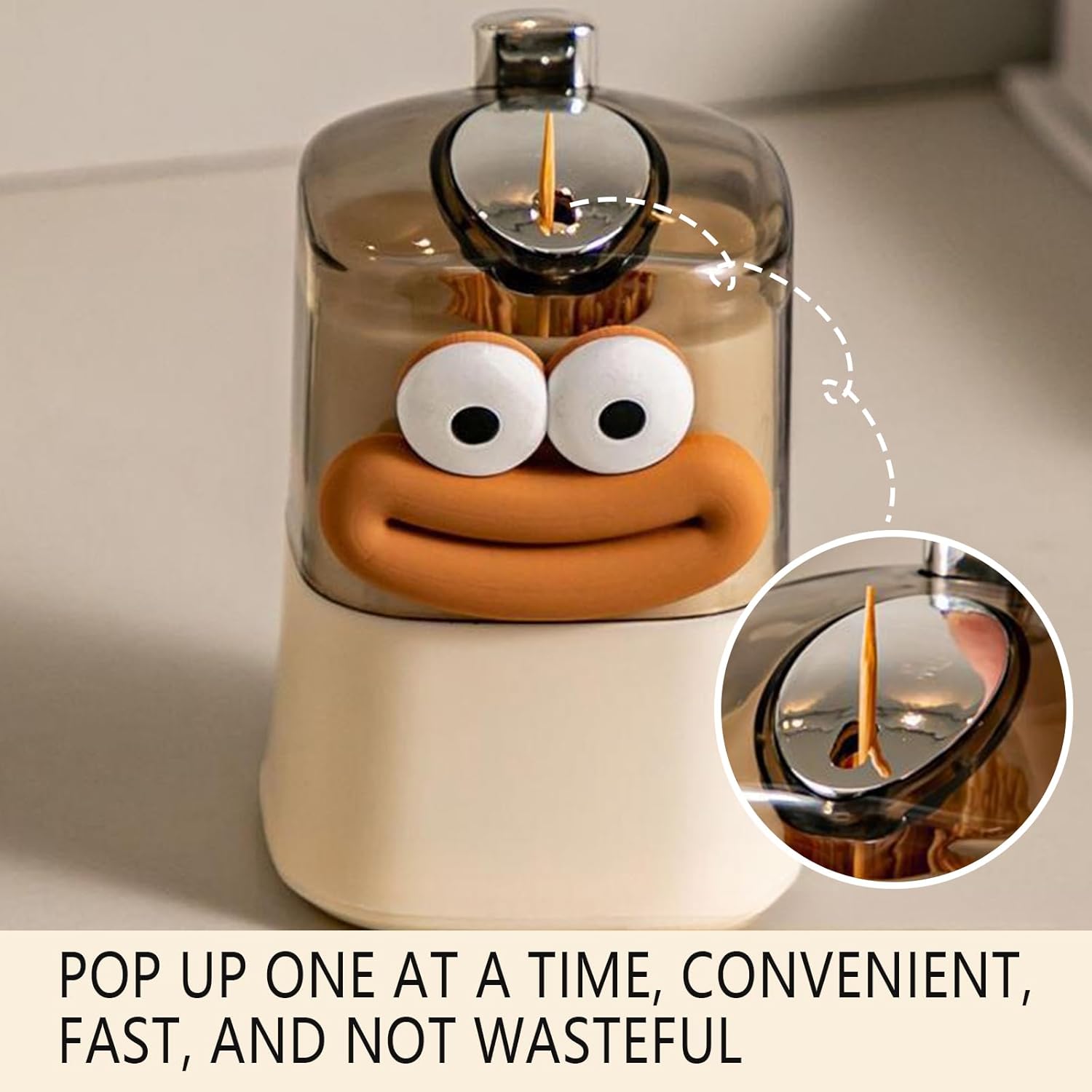 180PCS toothpicks Cute toothpick dispenser Automatic Pop-Up Toothpick Holder Dispenser for Home Living Room Kitchen Dining Room dental floss