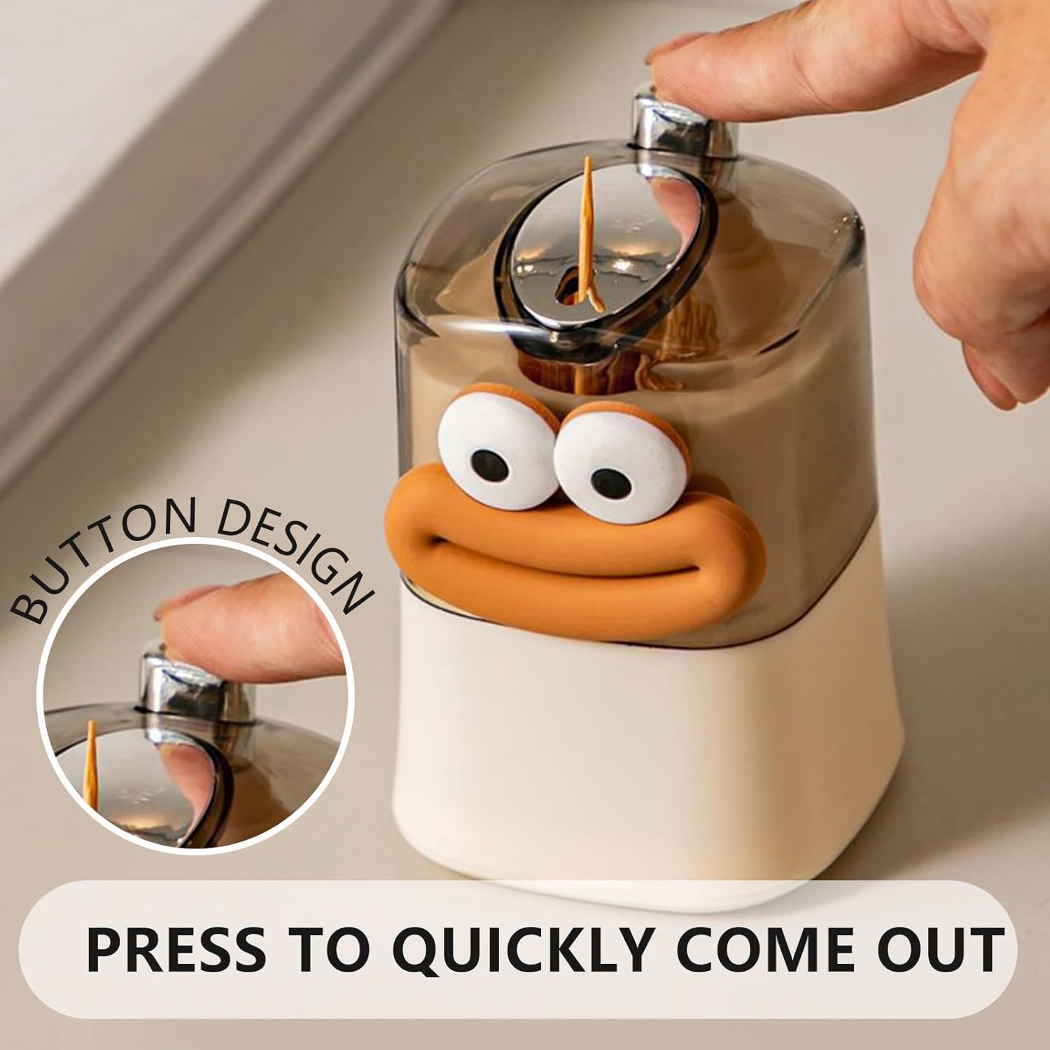 180PCS toothpicks Cute toothpick dispenser Automatic Pop-Up Toothpick Holder Dispenser for Home Living Room Kitchen Dining Room dental floss
