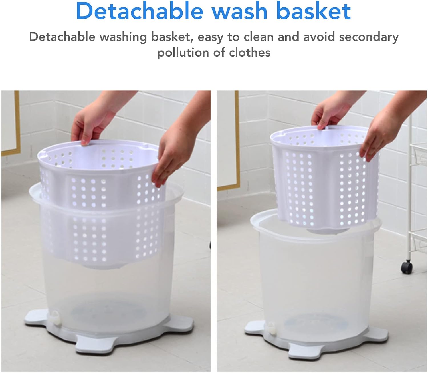 Portable Mini Washing Machine, 1200RPM Fast Dry Manual Hand Clothes Washer, Small Clothes Folding Washing Machine for Underwear Baby Clothes Socks