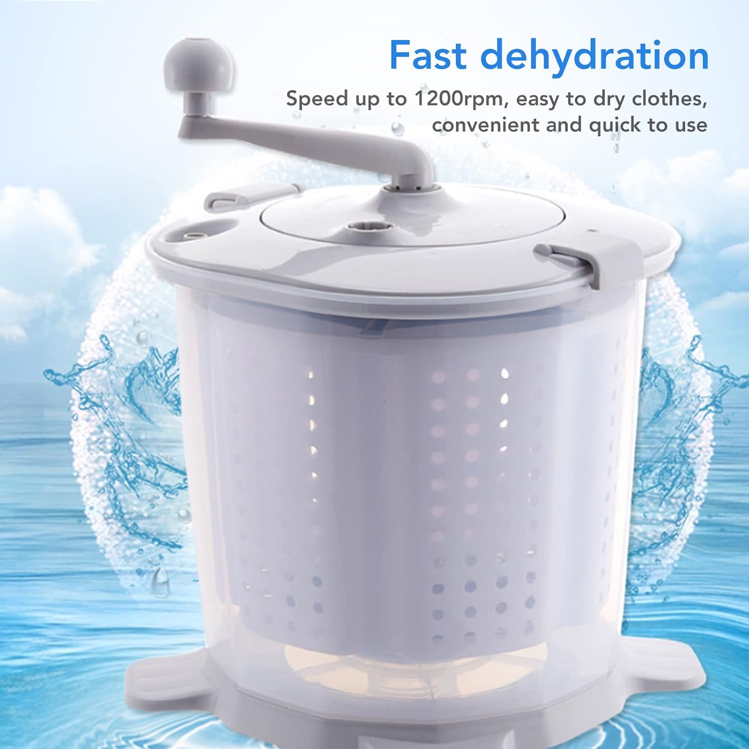 Portable Mini Washing Machine, 1200RPM Fast Dry Manual Hand Clothes Washer, Small Clothes Folding Washing Machine for Underwear Baby Clothes Socks