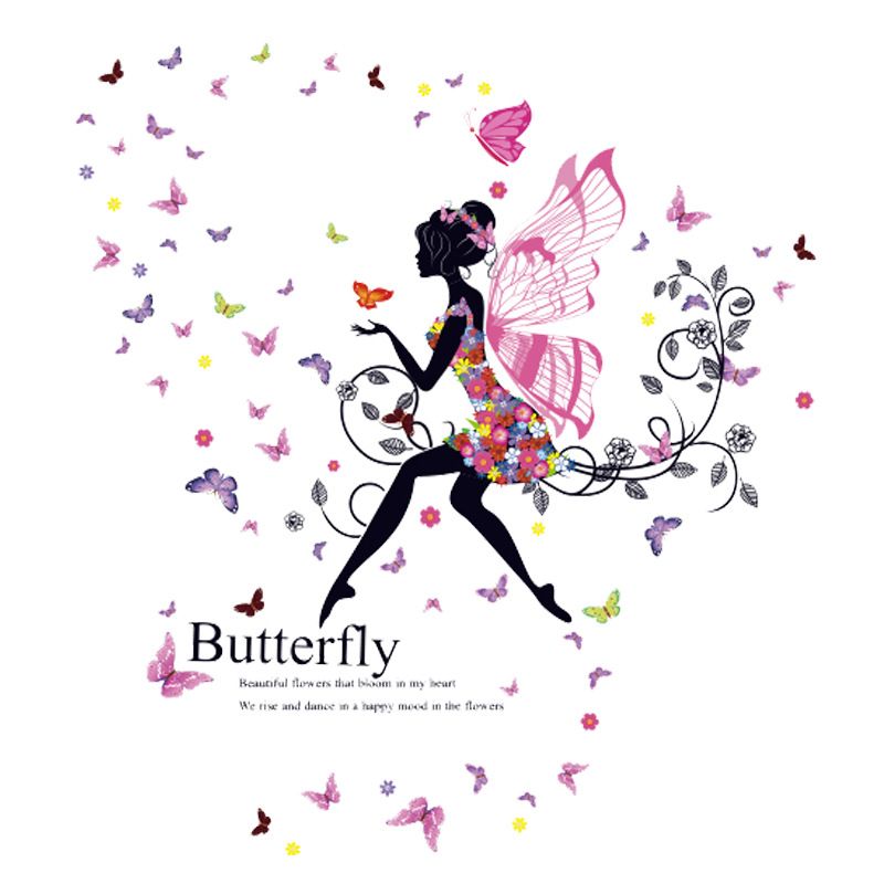 Wall Stickers For Girls Room 43 Inches X 48 Inches Diy Floral  Wall Decals For Girls Bedroom Removable Pvc Butterfly Wall Decals Decor Girls Wall Decals Princess Wall Decals For Girls Rooms Bedroom