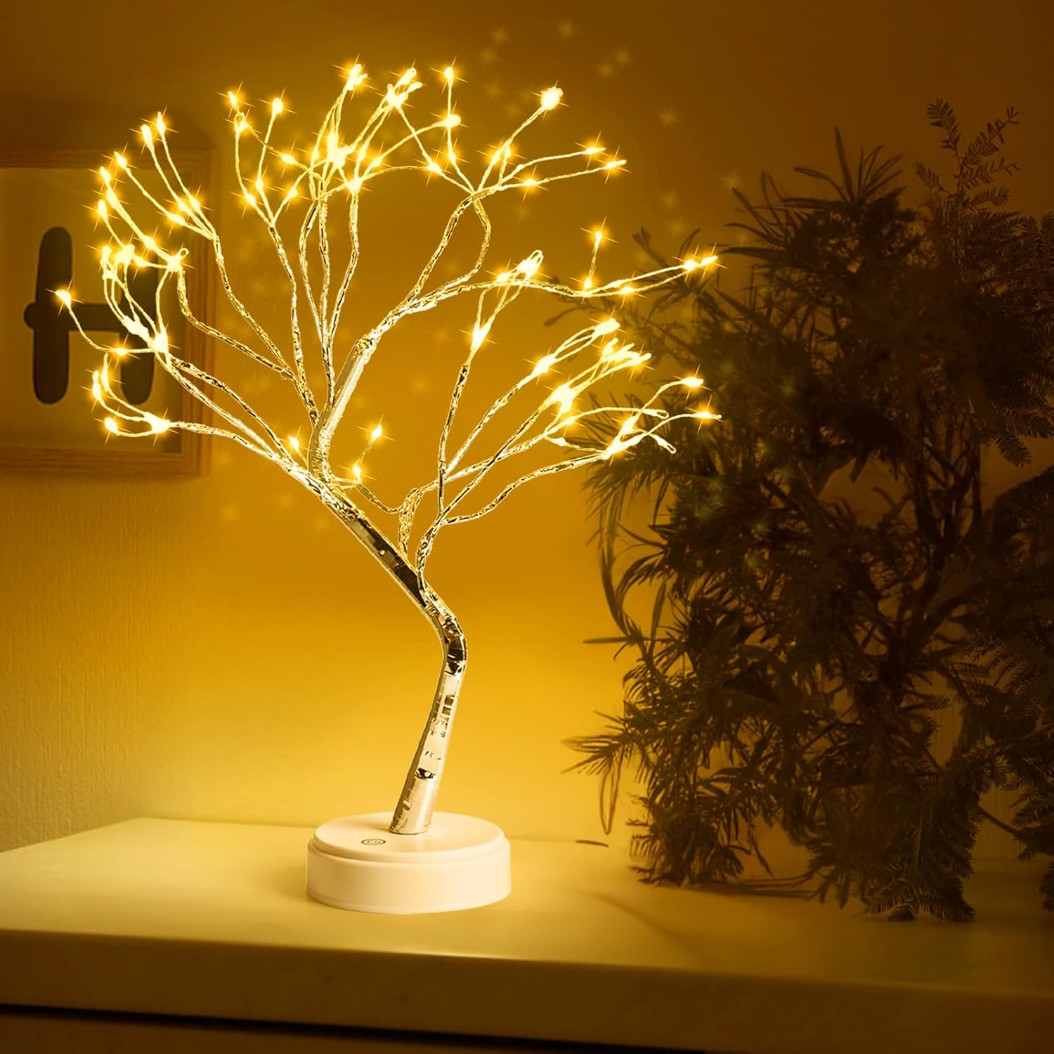 108 Led Twinkle Decorative Lamp, Usb/Battery Powered Touch Switch Fairy Lights Twinkling Bedroom Decor Lamp With Warm Light Color,  Aesthetic Room Decor,Adjustable Tree Branches Lights