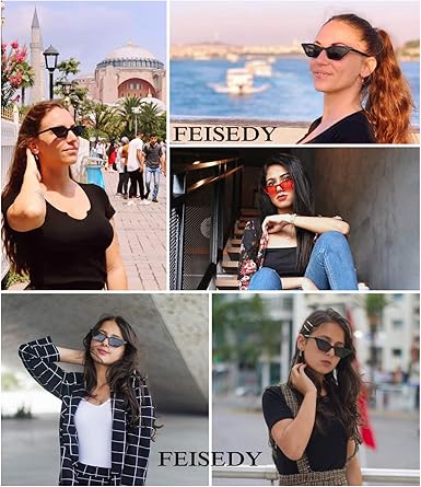 Small Cat-Eye Sunglasses Men'S And Women'S Skinny Vintage Frames Y2k Shades Fashion Fun Fashion Glasses
