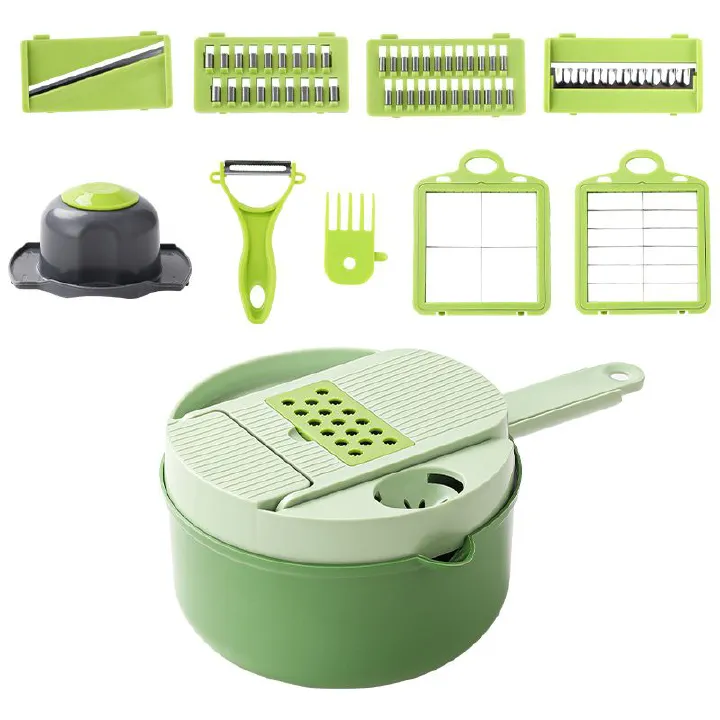 Vegetable Chopper Multi-Functional Stainless Steel Vegetable Fruit Cutter 13 in 1professional food Choppermultifunctional Vegetable Chopper and Slicer Household Kitchen Dicer Slicing Shredding