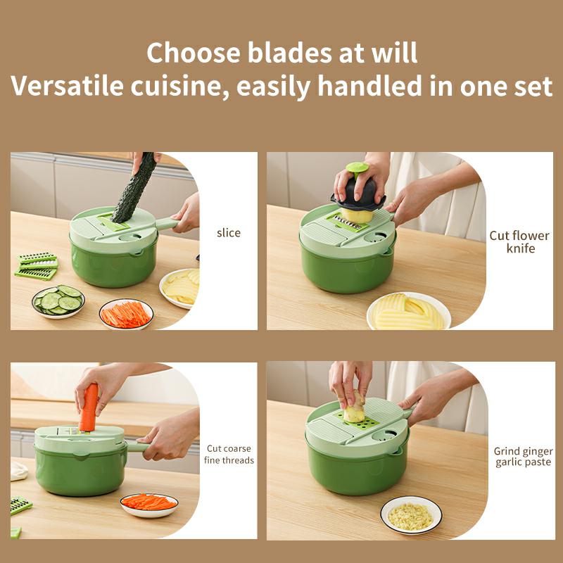 Vegetable Chopper Multi-Functional Stainless Steel Vegetable Fruit Cutter 13 in 1professional food Choppermultifunctional Vegetable Chopper and Slicer Household Kitchen Dicer Slicing Shredding