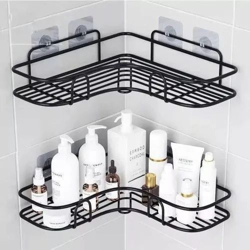 Bathroom Shelf Shower Shelves Shampoo Storage Rack Kitchen Storage Holder Punch-Free Wall Mounted Organizer Bathroom Accessories