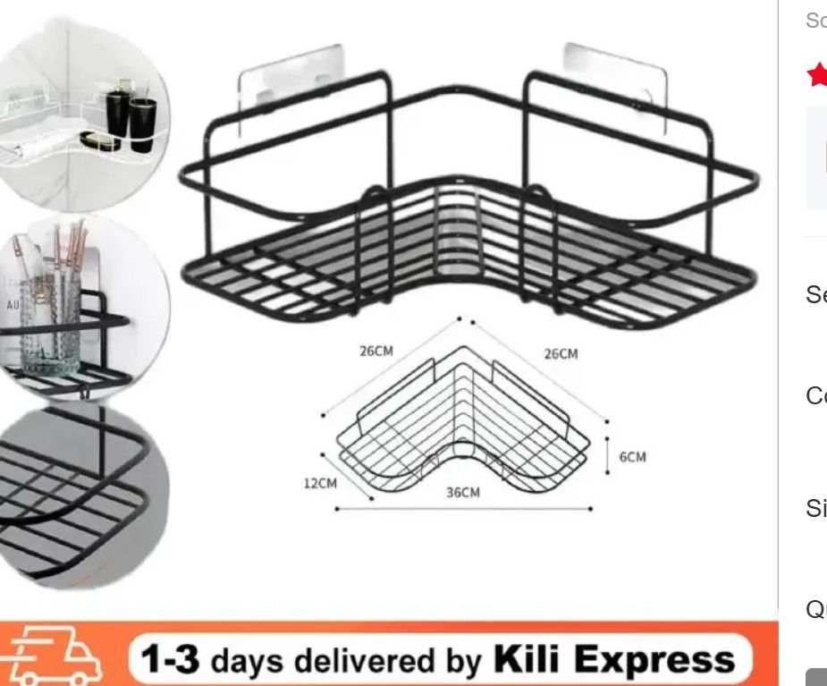 Bathroom Shelf Shower Shelves Shampoo Storage Rack Kitchen Storage Holder Punch-Free Wall Mounted Organizer Bathroom Accessories
