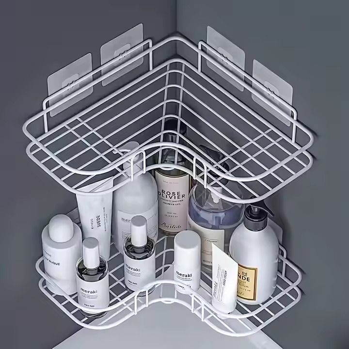 Bathroom Shelf Shower Shelves Shampoo Storage Rack Kitchen Storage Holder Punch-Free Wall Mounted Organizer Bathroom Accessories