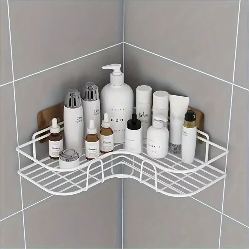 Bathroom Shelf Shower Shelves Shampoo Storage Rack Kitchen Storage Holder Punch-Free Wall Mounted Organizer Bathroom Accessories