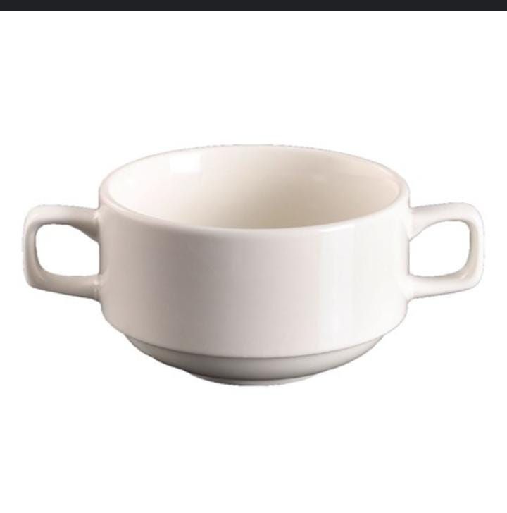 Set of 6pcs high quality kitchen ceramic soup bowls with handles