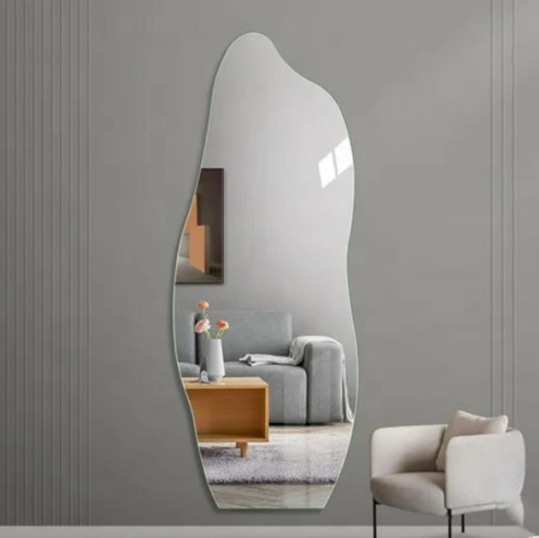 Dolphin Shape Acrylic Mirror – 120×40cm Decorative Adhesive Wall Mirror, No-Drill Full-Length Mirror for Doors, Walls, Closets & Home Interior Decoration
