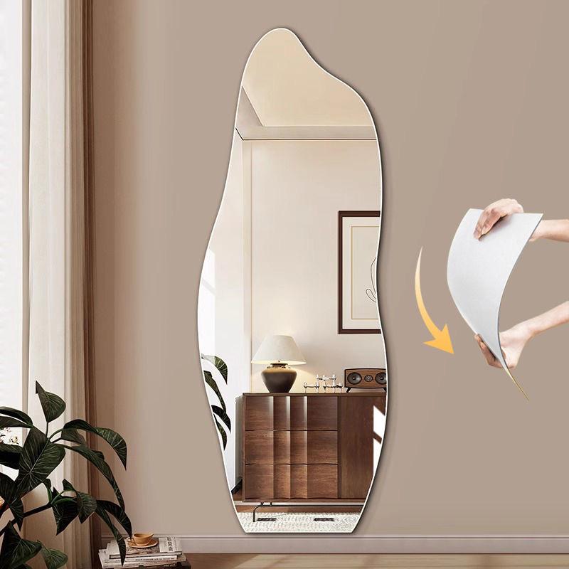 Dolphin Shape Acrylic Mirror – 120×40cm Decorative Adhesive Wall Mirror, No-Drill Full-Length Mirror for Doors, Walls, Closets & Home Interior Decoration