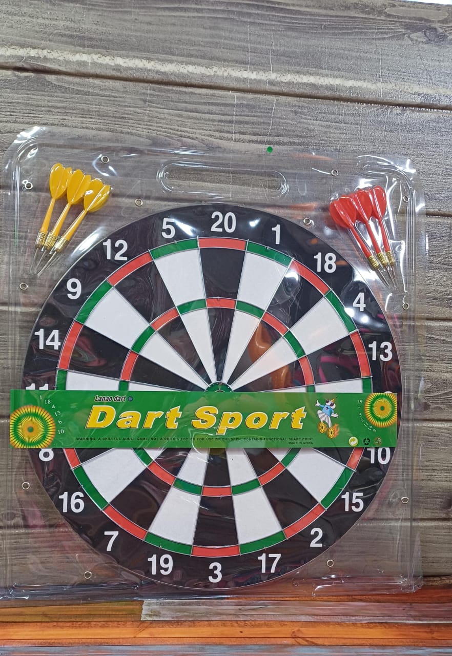 Dart Board Game Set - 17 inchesDouble Sided Usable Dartboard with 6 Steel Tip Darts, Excellent Indoor & Outdoor Party Game, Christmas Birthday Gifts for Adults Teens Family Office Leisure Sport