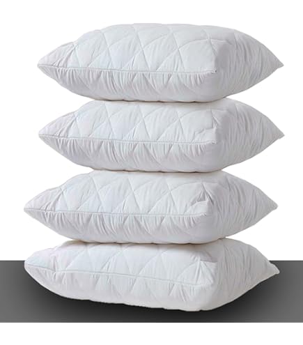 2 pieces Waterproof Quilted Pillow Protectors Breathable Noiseless Fade Resistant Cotton Bed Pillow Covers Set Pillowcase Size