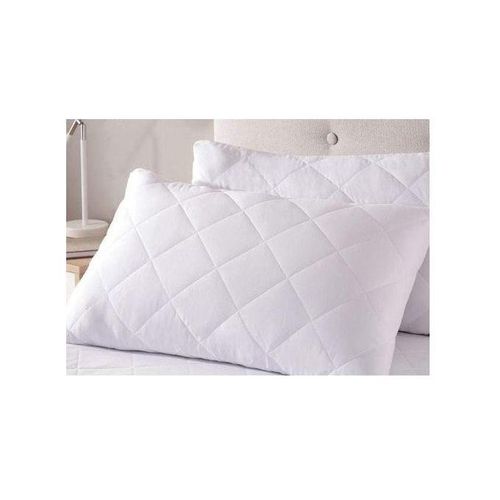 2 pieces Waterproof Quilted Pillow Protectors Breathable Noiseless Fade Resistant Cotton Bed Pillow Covers Set Pillowcase Size