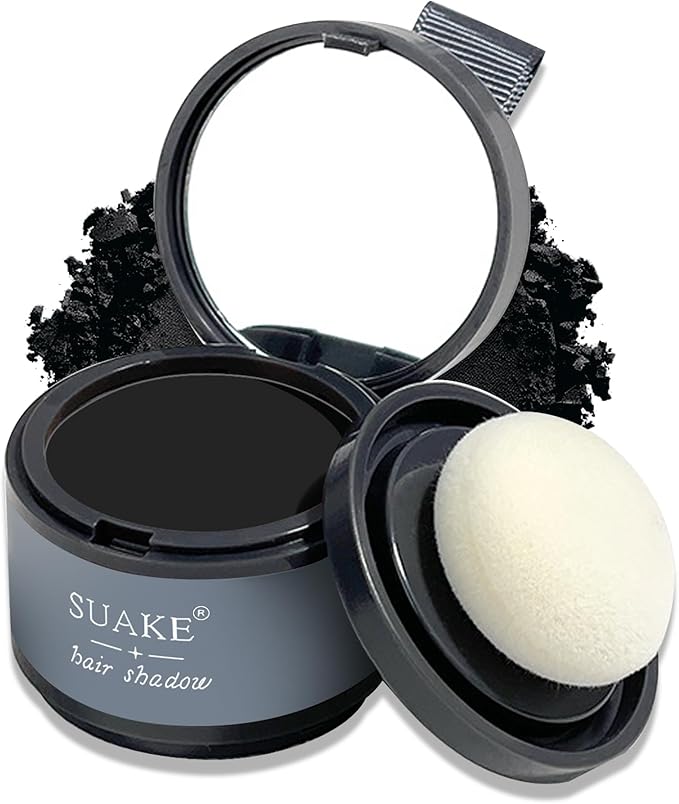 Root Cover Up Hairline Shadow Powder,Root Touch Up Hair Powder Quickly Conceals Hair Loss,Black Hair Toppers Color Shadow Powder,Long Lasting Hair Powder for Thinning Hair,Bald Spots,Beard Line- 4PC