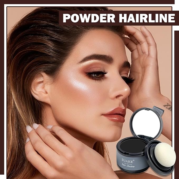 Root Cover Up Hairline Shadow Powder,Root Touch Up Hair Powder Quickly Conceals Hair Loss,Black Hair Toppers Color Shadow Powder,Long Lasting Hair Powder for Thinning Hair,Bald Spots,Beard Line- 4PC