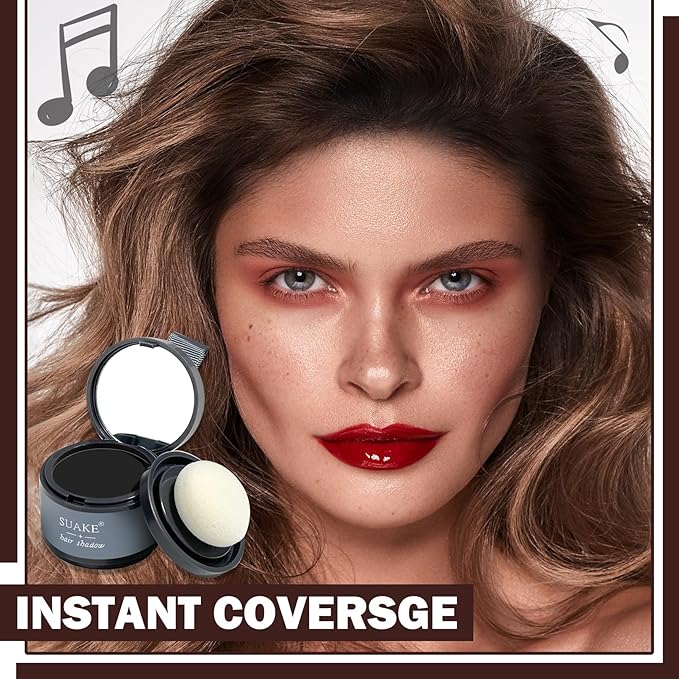 Root Cover Up Hairline Shadow Powder,Root Touch Up Hair Powder Quickly Conceals Hair Loss,Black Hair Toppers Color Shadow Powder,Long Lasting Hair Powder for Thinning Hair,Bald Spots,Beard Line- 4PC