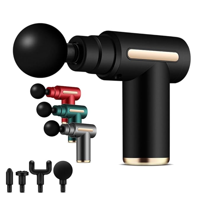 Ultragun Massager Gun, 4 Heads, 6 Speed, Rechargeable, Handheld, Deep Tissue Percussion Muscle Massager for Full Body Pain Relief of Neck, Shoulder, Back, Foot