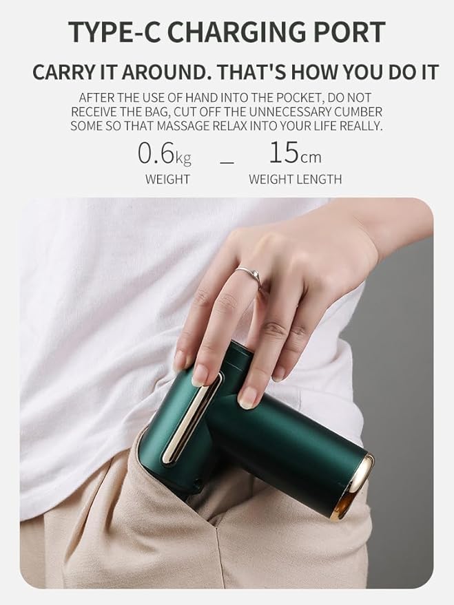 Ultragun Massager Gun, 4 Heads, 6 Speed, Rechargeable, Handheld, Deep Tissue Percussion Muscle Massager for Full Body Pain Relief of Neck, Shoulder, Back, Foot