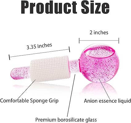 Facial Ice Globes, Pack of 2 Facial Globes for Massage Tools, Facial Roller Massagers for Cold Skin, Tighten the Skin, Reduce Swelling and Dark Circles, Improve Blood Circulation