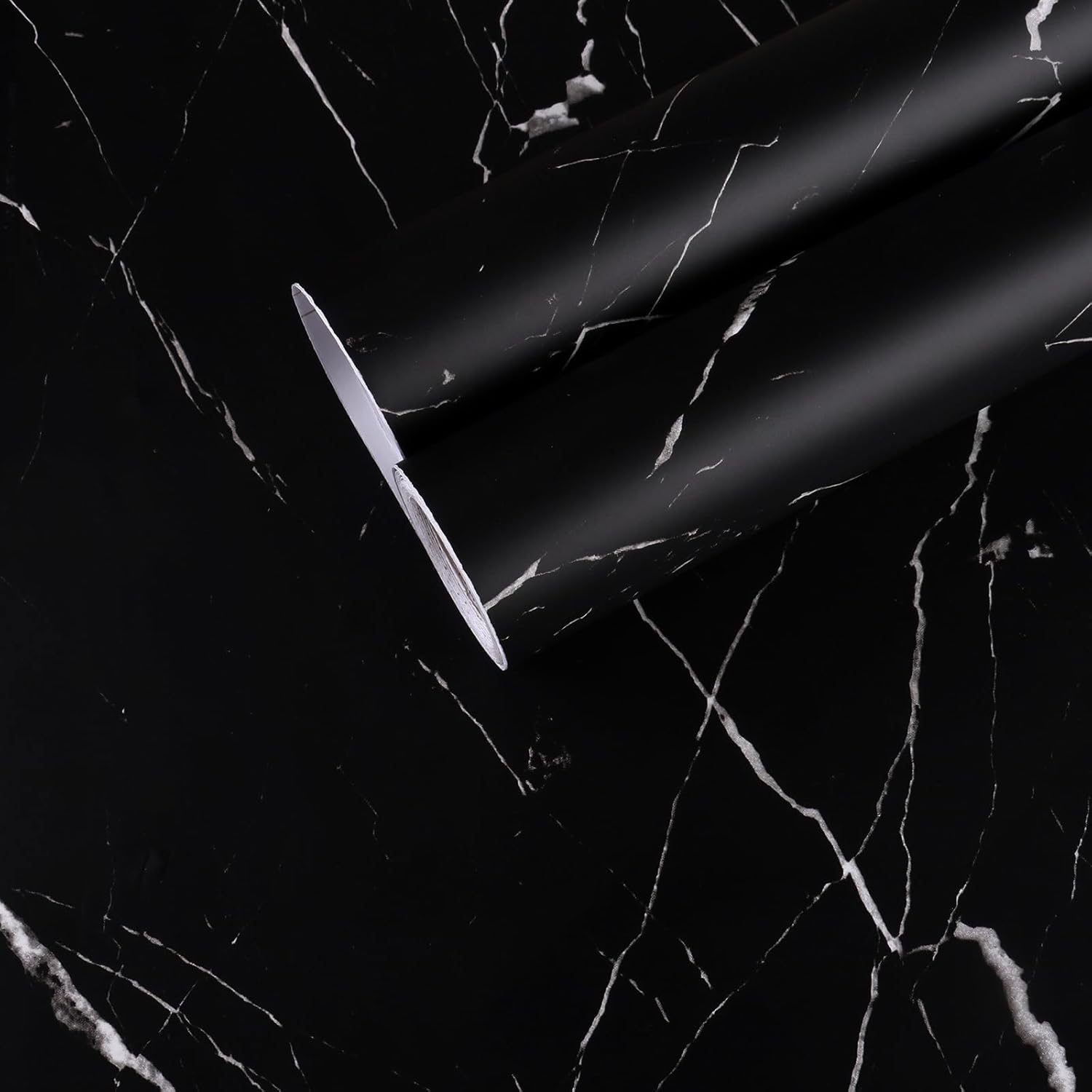 Black Marble Contact Paper Marble Peel and Stick Wallpaper Black Thick Waterproof Countertop Contact Paper Removable Self Adhesive Vinyl Wrap for Kitchen Shelf Liner Counter Top - 60cm by 500cm
