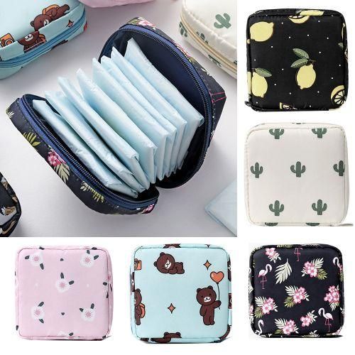 3Pc Small Pouch for Women Girls Handbag Sanitary Napkin Storage Bag Menstrual Pad Bag, Charger, Cable, Earphone Organiser Bag for Handbag/Purse