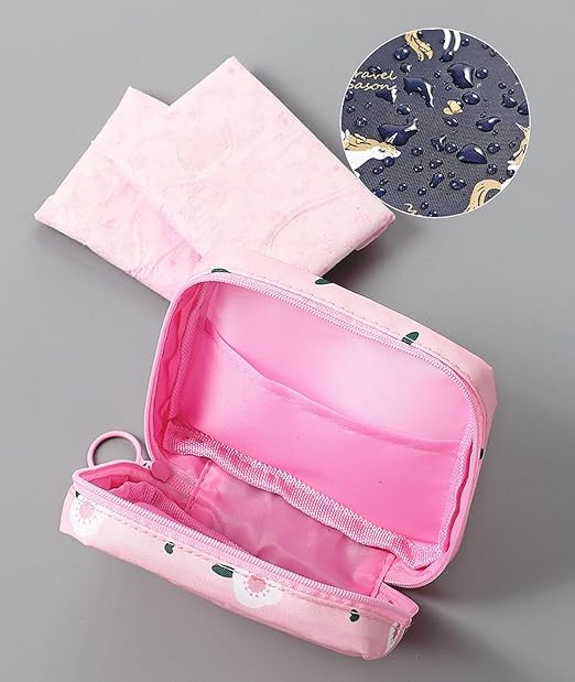 3Pc Small Pouch for Women Girls Handbag Sanitary Napkin Storage Bag Menstrual Pad Bag, Charger, Cable, Earphone Organiser Bag for Handbag/Purse
