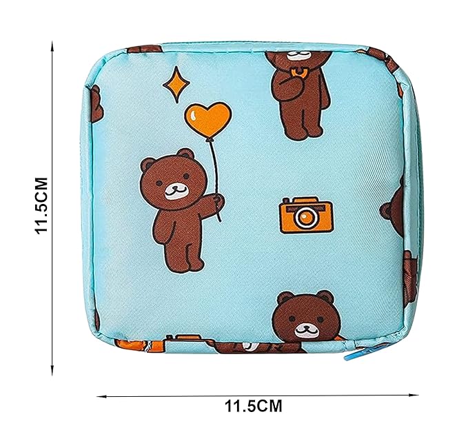 3Pc Small Pouch for Women Girls Handbag Sanitary Napkin Storage Bag Menstrual Pad Bag, Charger, Cable, Earphone Organiser Bag for Handbag/Purse