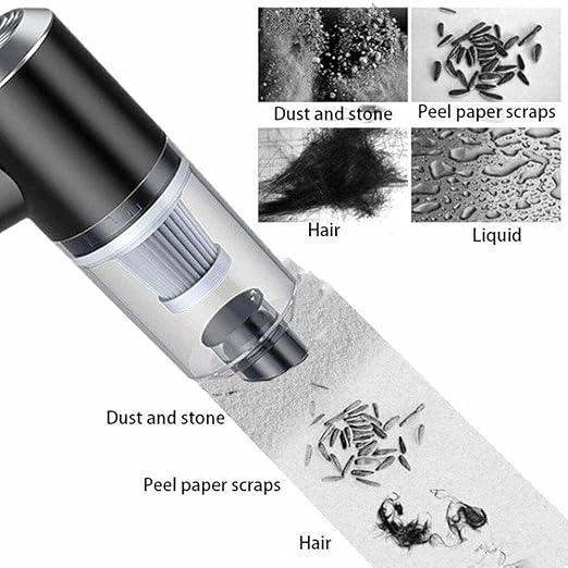 2 In 1 HEPA Filter Car Vacuum Cleaner 120W High-Power Handheld Wireless Vacuum Cleaner Home Car Dual-Use Portable Usb Rechargeable Set Of 1 Black