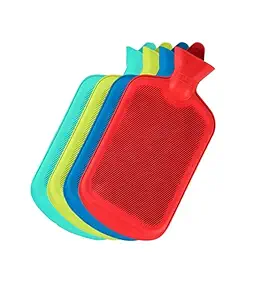 Pain Relief Rubber Hot Water Bottle/Bag Non-Electric Hot Water Bag (Multicolor) - 2pcs