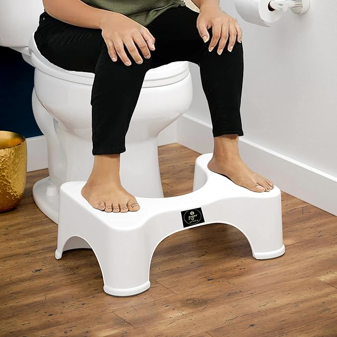 Toilet Foot Stool, Poop Stool Toilet Stool Adult, Poop Foot Stool For Bathroom, Potty Stool Squat For Kids Seniors, Portable Toilet Poop Stool, Upgraded Thickened Sitting Posture Foot Stool (White)