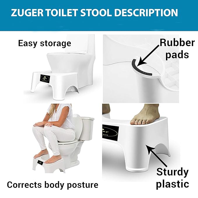 Toilet Foot Stool, Poop Stool Toilet Stool Adult, Poop Foot Stool For Bathroom, Potty Stool Squat For Kids Seniors, Portable Toilet Poop Stool, Upgraded Thickened Sitting Posture Foot Stool (White)